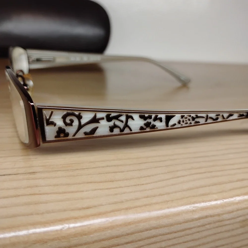 Chelsea Morgan‎ CM823 BR Eyeglasses Frames Brown Gray Rectangular 51-16-130